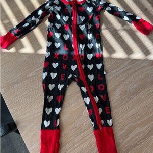 Little Sleepies Valentine’s Day Convertible Footie – LOVE XO Print – 6–12M